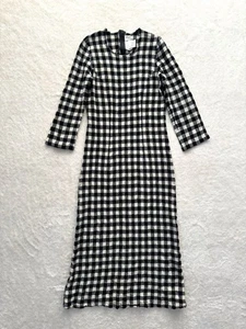 Comme Des Garcons Long Dress Wool Check White Black 1998 - Picture 1 of 5