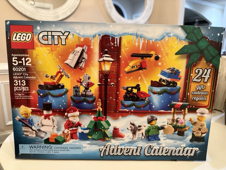 FACTORY SEALED BOX DAMAGED LEGO CITY 60201 Advent Calendar Set 2018 Retired - Image 1 of 4