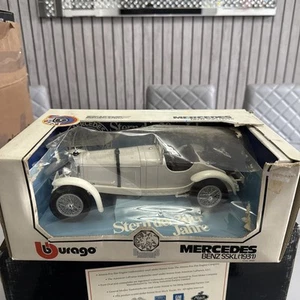 BURAGO MODEL - 1931 MERCEDES-BENZ SSKL - WHITE - 1/18 SCALE MODEL CAR - COD.3002 - Picture 1 of 2