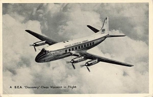 A B.E.A. Discovery Class Viscount in Flight Postcard c1955 (H597) - Picture 1 of 3