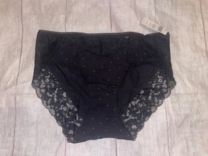 Damen Medium Soma schwarz gepunktet Spitze Hipster Neu mit Etikett - Bild 1 von 3