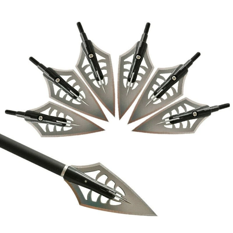 Archery Hunting 2 Blade Broadheads 150 Grain 12-Pack Compound Bow Arrowheads - Image 1 of 4