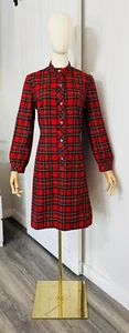 Vtg Pendleton Women Size 14 Red Plaid Royal Stewart Tartan Wool Lined Dress USA - Picture 1 of 10