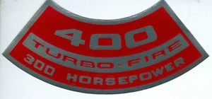 Calcomanía 71 de filtro de aire Chevelle/Chevrolet 400 Turbo-Fire 300 hp - Imagen 1 de 1
