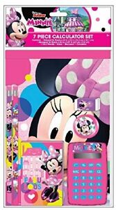 Disney Minnie Mouse Stationery Set with Calculator, Notepad, Pencils, Sharpener