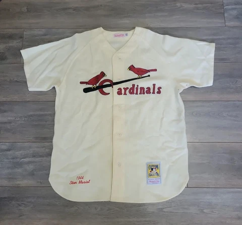 VINTAGE AUTHENTIC STAN MUSIAL ST LOUIS CARDINALS JERSEY 48 XL MITCHELL NESS Cover