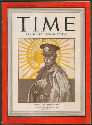 Time Magazine September 8 1941 WWII Iran's Reza Shah Pahlavi ~Hitler~ 1940s - Image 1 of 4