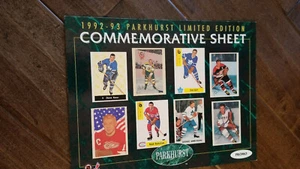 1992-93 PARKHURST COMMEMORATIVE PROMO SHEET KEON DELVECCHIO ARMSTRONG BATHGATE - Picture 1 of 1