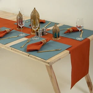 Table Runner Solid Indian 100% Cotton Light Natural Wedding Kitchen Handmade - Picture 1 of 6