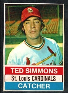1976 HOSTESS BASEBALL ST. LOUIS CARDINALS TED SIMMONS #113 HOF VG-EX ODD-BALL