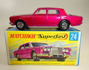 Matchbox SF Nº 24A Rolls Royce rojo oscuro metálico ruedas finas excelente en caja - Imagen 1 de 7