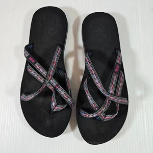Teva Olowahu Mush Flip Flops Sandals Retro Geometric Multi 6840 Women's Size 9 - Picture 1 of 11