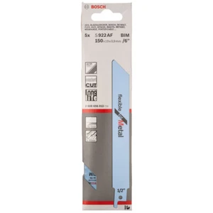 Bosch Thin Metal Cutting Reciprocating Saw Blade 150mm Pack Of 5 S922AF - Picture 1 of 3