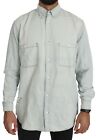 CHEAP MONDAY Shirt Cotton Light Blue Long Sleeve Casual Top s. 40/US15.75/M $300