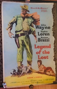 John Wayne Sophia Loren Legend Of Lost '57 GIGANTIC Movie Theatre Poster RARE - Bild 1 von 7