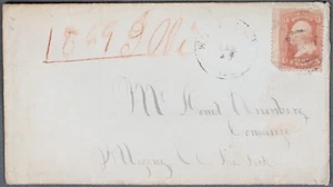 Mayfairstamps US 1860s Illinois to NeW York 3c Washington Cover aar_74849 - Picture 1 of 2