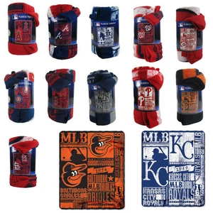 Brand New MLB Teams New Designs Large Soft Fleece Throw Blanket 50" X 60" - Picture 1 of 34