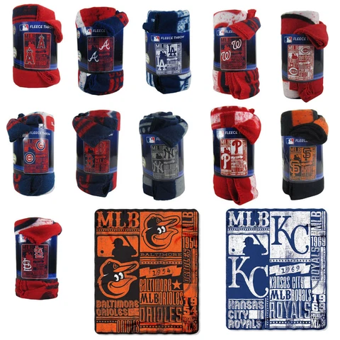 Brand New MLB Teams New Designs Large Soft Fleece Throw Blanket 50" X 60" Cover