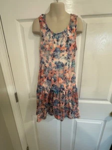 Justice Girls Size 7 Multicolor Floral Lace Sleeveless Dress - Picture 1 of 11