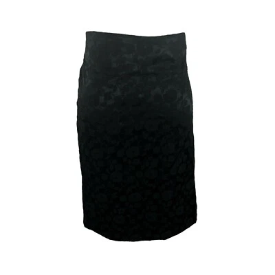 Wet Seal Womens Skirt Size 7/8 Black Floral Brocade Pencil Stretch Dressy - Image 1 of 4