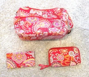 Vera Bradley On The Go Purse, Checkbook Cover and Wallet Raspberry Fizz  - Picture 1 of 9