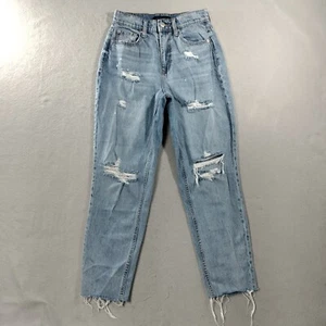 Aeropostale Slim & Thick Curvy Mom Jean Distressed Blue Denim Womens 2 - Picture 1 of 6