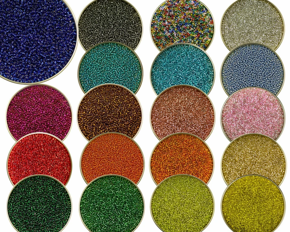 ROCAILLES böhmische Glas Perlen 11/0 DIY Basteln Silbereinzug SET 2mm 2000 Stück - Bild 1 von 1