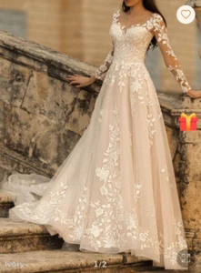 Missac Floral Lace Wedding dress Size 4 - Picture 1 of 5