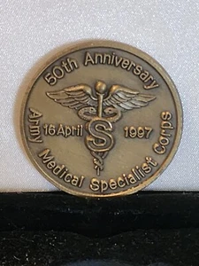 Challenge Coin - 50th Anniversary - Army Medical Specialist Corps - 1.5" Diamete - Picture 1 of 2