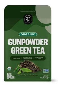 Organic Gunpowder Green Tea Loose Leaf 16Oz Resealable Bag - Bulk Pack - Picture 1 of 12