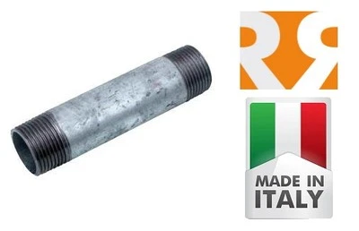 RACCORDITALIA TRONCHETTO BARILOTTO TUBO RACCORDO 1"x30 CM ZINCATO RACCORDERIA ZINCATA