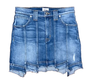 HUDSON Weekender Step Torn Hem Distressed Denim Jean Skirt Sz 26 - Picture 1 of 9
