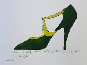 Andy Warhol " Chaussure Brillant Lumière " Affiche Signée En Imprimé Foundation - Photo 1 sur 3