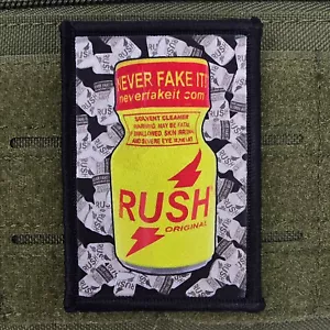 Rush Patch Poppers Moral Tactical Military Army USA Flag Hook & Loop 3x2 - Picture 1 of 8