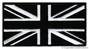 PATCH DRAPEAU BRITANNIQUE NOIR UNION JACK ANGLETERRE ROYAUME-UNI brodé fer à repasser GRANDE-BRETAGNE