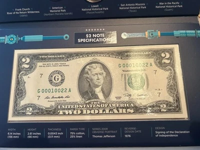 2019 Youth Coin n Currency Set w/ Low Serial $2.00 Bill 2009 series unc. - Image 1 of 4