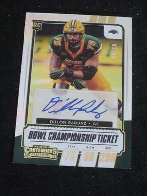 2021 Panini Draft Picks Dillon Radunz Rookie Autograph  8/10 - Image 1 of 2