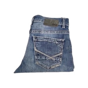 BKE Alec Jeans Herren 32x32 blau gerades Bein distressed Denim dicke Nähte schön - Bild 1 von 10
