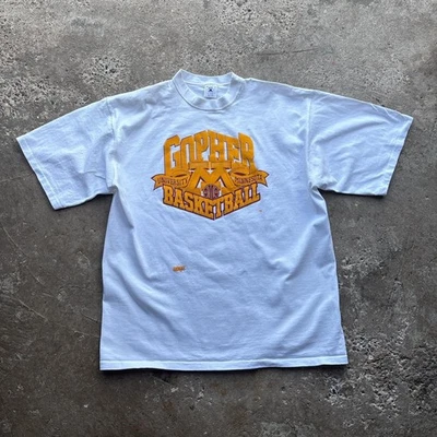 White Gopher Basketball single stitch t-shirt - XL - Image 1 of 4