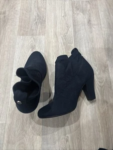 Womens Good For The Sole Wide Fit Navy Heeled Ankle Boots Size 5 - Picture 1 of 7