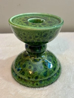 Southern Living At Home Gail Pittman Studio Pottery Candle Holder Green Signed - Image 1 of 4