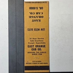 East Orange Cab Co. Vintage 1900s Taxi Service Matchbook - Bild 1 von 3