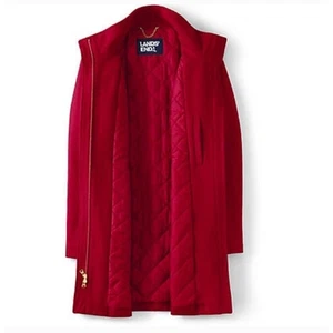 Lands End Damen Mantel rot Wollmischung Primaloft 22W gesteppt gefüttert warm Winter - Bild 1 von 10