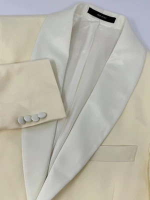 NWOT Todd Snyder Virgin Wool Blend Ivory Tuxedo Coat Satin Lapel Size 38S F6 - Image 1 of 4