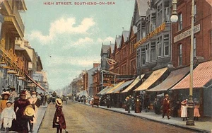 HIGH STREET SOUTHEND ON SEA ESSEX POSTCARD c.1900'S IXL SERIES - Picture 1 of 2