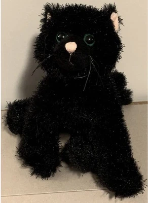 Ganz Webkinz BLACK CAT HM135 Plush Stuffed Animal - No Code Adorable Face - Image 1 of 4