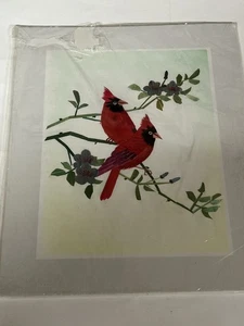 Cardinal Bird Nature Textile Picture On Cloth - Picture 1 of 9