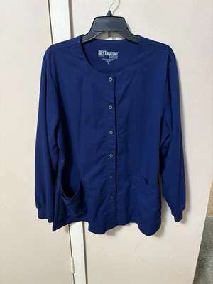Grey's Anatomy Signature Women's 2 Pocket Scrub Jacket Navy Sz XL - Image 1 of 4