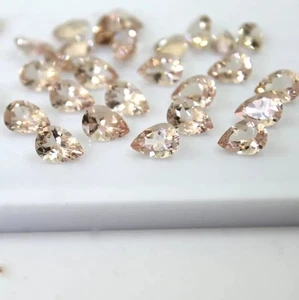 Peach Morganite Natural Pear Cut Faceted AAA Loose Gemstone Making All Jewelry - Picture 1 of 9