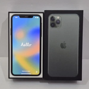 Apple iPhone 11 Pro Max 256GB Midnight Green AT&T Smart Phone Good Condition - Picture 1 of 9